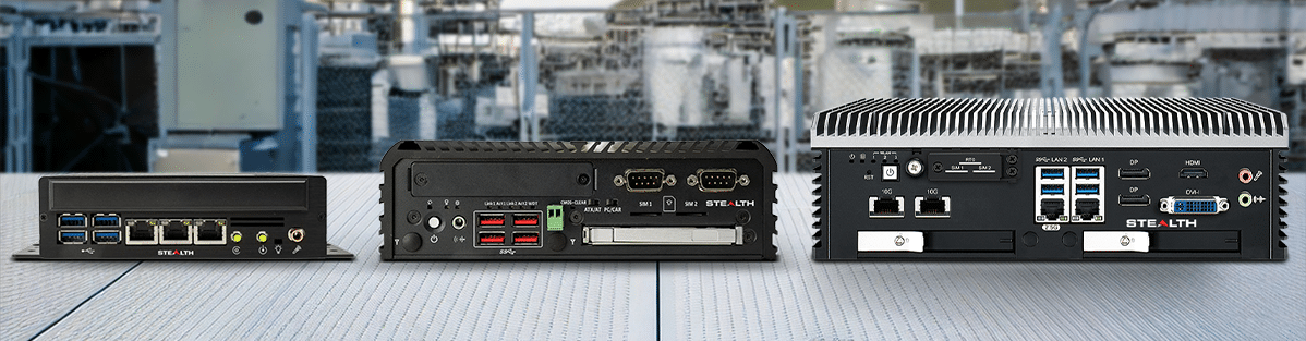 Stealth LPC rugged mini PCs with fanless design and industrial I/O in power plant environment